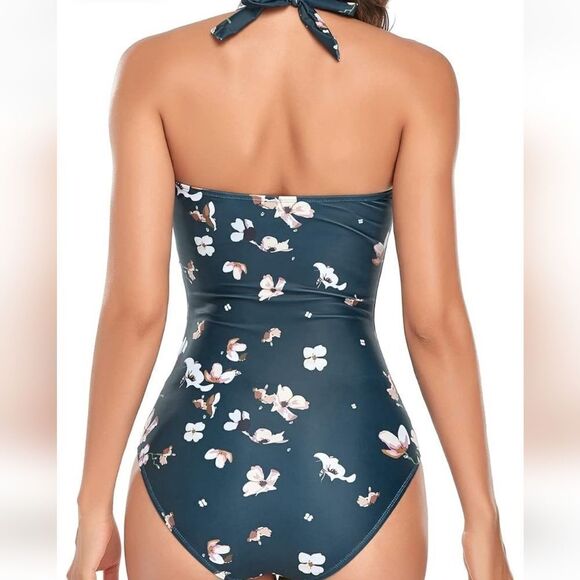 Smismivo Tummy Control Swimwear Halter One Piece - Picture 3 of 8